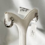 گوشواره حلقه ای سفید نگین دار