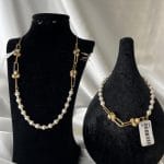 گردنبند و دستبند ترکیبی مرواریدی