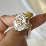 انگشتر طلا مردانه ۱۸ عیار مدل تاج و لنگری سایز ۶۲ وزن ۸.۲۰۰ گرم
