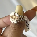 انگشتر طلا مردانه ۱۸ عیار طرح رولکسی سایز ۶۴ وزن ۵.۱۸ گرم