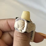 انگشتر طلا مردانه ۱۸ عیار مدل تایگر سایز ۶۵ وزن ۵.۵۶ گرم