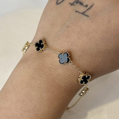 دستبند طلا ونکلیف کیمی وزن 4.14 گرم