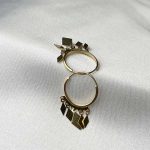 گوشواره طلا زنانه حلقه‌ای آویزدار طرح لوزی وزن 1.33 گرم