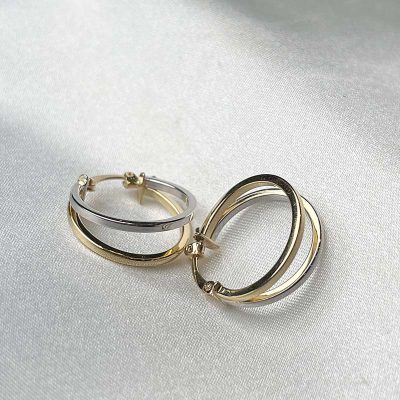 گوشواره طلا زنانه حلقهای مدل لیونا وزن 2.39 گرم