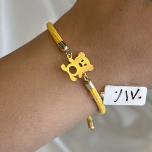 دستبند زرد طرح خرس با طلای ۱۸ عیار و وزن ۰.۱۷ گرم