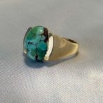 انگشتر فیروزه شجر طلای ۱۸ عیار بدون اجرت وزن ۶.۰۸ گرم