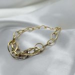 دستبند دیپلمات ۲ رنگ زن طلای ۱۸ عیار بدون اجرت وزن ۳.۹۲۰ گرم