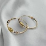 گوشواره حلقه‌ای گوی طلای ۱۸ عیار بدون اجرت وزن ۱.۹۳۰ گرم