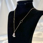 گردنبند طلا پروانه رنگی ۲.۱۱ گرم بدون اجرت گالری زمرد