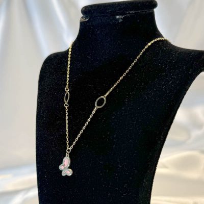 گردنبند طلا پروانه رنگی ۲.۱۱ گرم بدون اجرت گالری زمرد