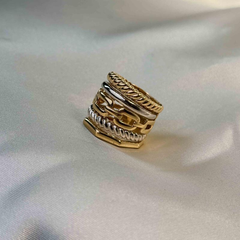 multi-line-ring-10.900g-zomorod-gallery انگشتر چندلاین طلا ۱۸ عیار زنانه وزن ۱۰.۹۰۰ گرم – بدون اجرت – گالری طلا زمرد