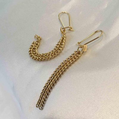 گوشواره آویزی کارتیر طلا ۱۸ عیار وزن ۲.۵۶۰ گرم – گالری طلا زمرد