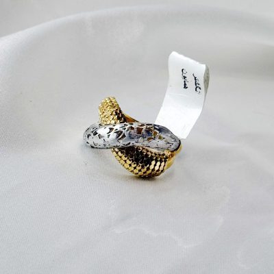 انگشتر دو رنگ طلا ۱۸ عیار وزن 6/35 گرم از گالری طلا زمرد