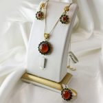 نیم‌ست خورشید طلا ۱۸ عیار طرح عقیق وزن کل 9/96 گرم از گالری طلا زمرد