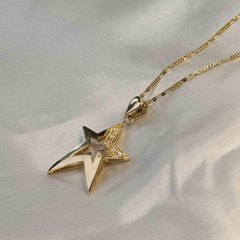star-pendant-gold-no-wage-5-09 آویز ستاره طلا بدون اجرت وزن 5.090 گرم