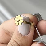 انگشتر گل هندسی طلا وزن 1.76 - Image 2