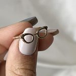 انگشتر طرح عینک مینیمال طلا وزن 1.25 - Image 2