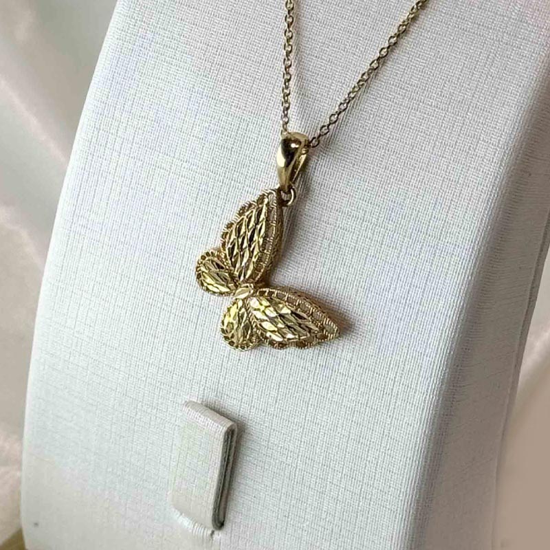 gold-butterfly-pendant-1-230g آویز پروانه طلا وزن 1.230 گرم – بدون اجرت – گالری طلا زمرد