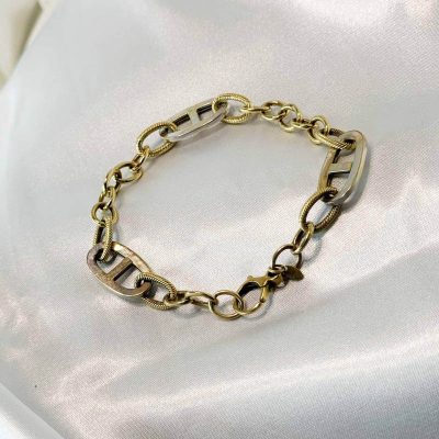 دستبند طرح دیپلمات طلا بدون اجرت وزن 7/570 گرم