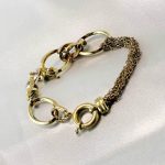 دستبند ترکیبی طلا ۱۸ عیار وزن 7.500 گرم گالری طلا زمرد