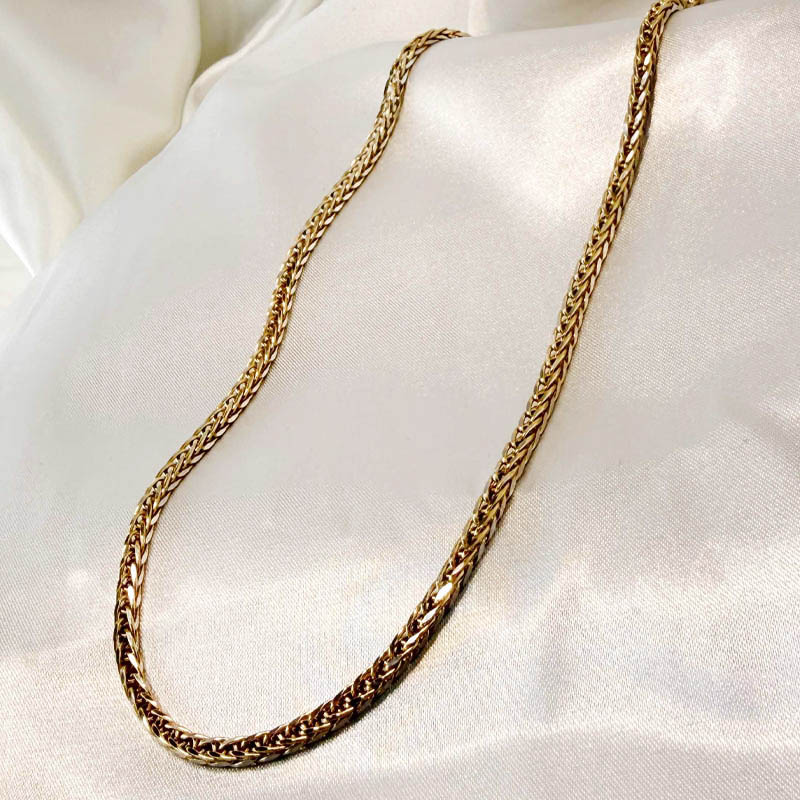 luxury-design-gold-chain-no-wage-9-980 زنجیر طرح لوکس طلا بدون اجرت وزن 9/980 گرم