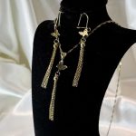 نیم ست پروانه آویزی طلا ۱۸ عیار وزن 5.18 گرم گالری طلا زمرد