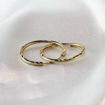 گوشواره حلقه‌ای طلا 18 عیار سبک وزن 1.83 گرم