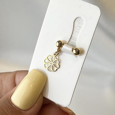 پیرسینگ ناف آویز گل طلا 18 عیار وزن 1.100 گرم