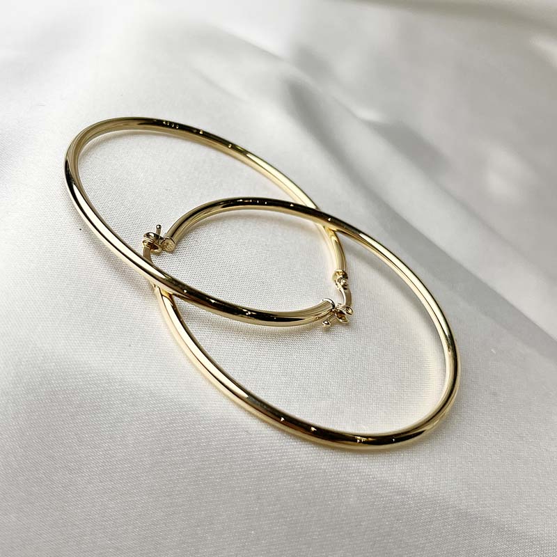 گوشواره حلقه‌ای لیونا طلا وزن 4/89 گرم