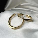 گوشواره حلقه‌ای لیونا سوپر طلا وزن 4/86 گرم