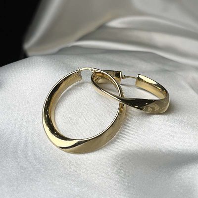 گوشواره حلقه‌ای لیونا سوپر طلا وزن 4/86 گرم