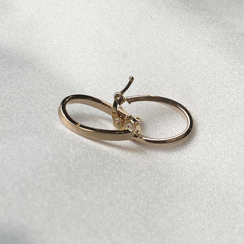 گوشواره حلقه‌ای لیونا سوپر طلا وزن 1/77 گرم