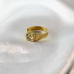 انگشتر طلا 5 نگین بدون اجرت وزن 3/570 گرم