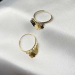 گوشواره حلقه‌ای ونکلیف طلا وزن 1/79 گرم
