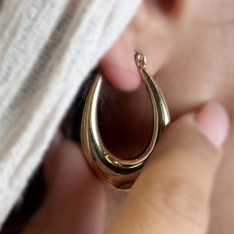 گوشواره حلقه‌ای اکو نیما طلا وزن 5/22 گرم