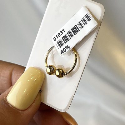 پیرسینگ ناف مدل گوی طلا 18 عیار وزن 1.87 گرم