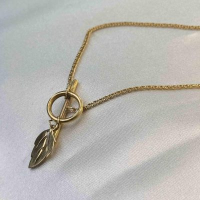 دستبند طلا برگ بدون اجرت 2.850 گرم