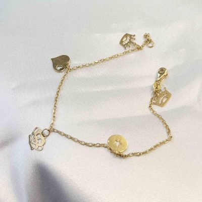 دستبند طلا ترکیبی بدون اجرت 2.970 گرم