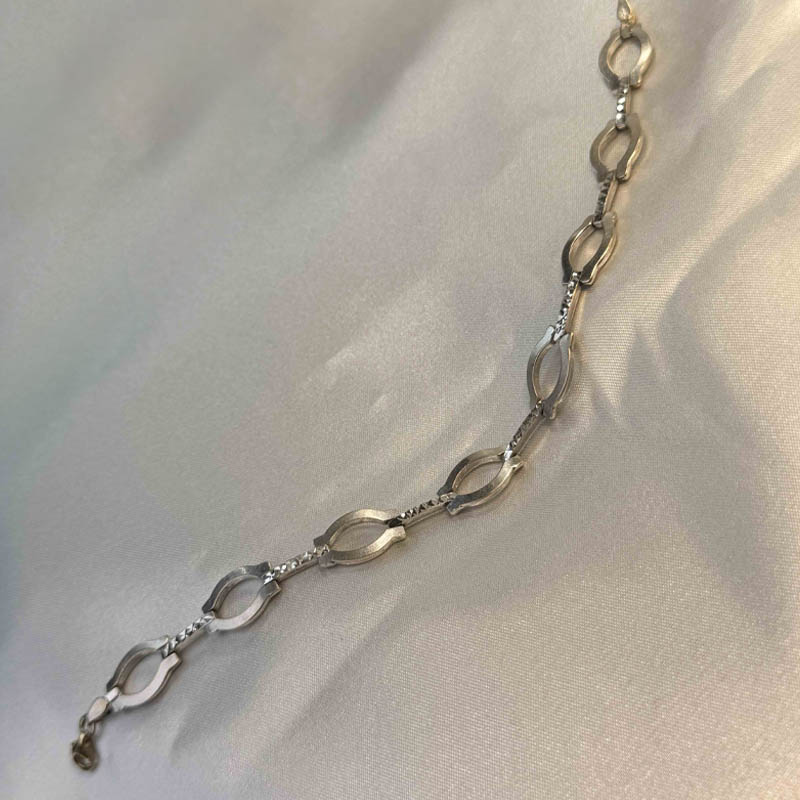 دستبند طلا سفید بدون اجرت 6.460 گرم