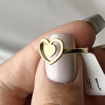 انگشتر طلا قلبی هندسی مینیمال وزن 1/85 گرم - Image 2