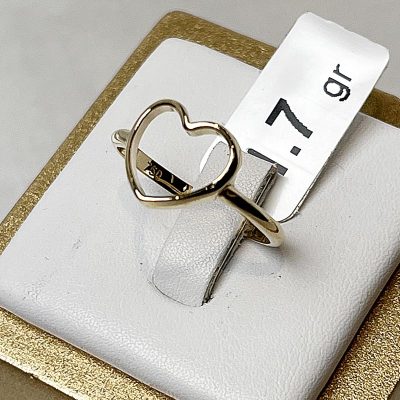 انگشتر طلا مینیمال قلبی توخالی وزن 1/7 گرم از گالری طلا زمرد