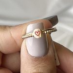 انگشتر طلا قلبی مینیمال وزن 1/76 گرم - Image 2