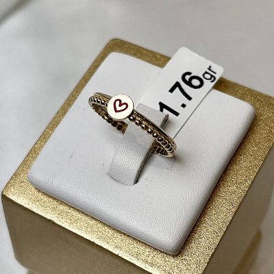 انگشتر طلا مینیمال قلبی وزن 1/76 گرم از گالری طلا زمرد