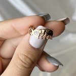 انگشتر طلا طرح فیل مینیمال وزن 1/49 گرم - Image 2