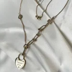 گردنبند طلا زنانه طرح تیفانی با پلاک قلبی 15.13 گرمی عیار 18