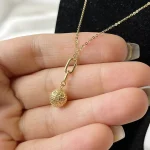 گردنبند طلا آویز گوی مینیمال ۱۸ عیار | طلای سبک و اقتصادی - Image 3