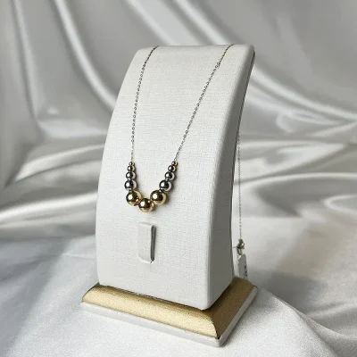 گردنبند طلا مهره‌ای مینیمال ۱۸ عیار – جواهری زمرد