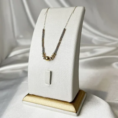 گردنبند طلا مهره‌ای مینیمال ۱۸ عیار سبک – جواهری زمرد