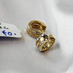 گوشواره حلقه‌ای ترکیبی طلا ۱۸ عیار ۱.۴۵۰ گرم – جواهری زمرد