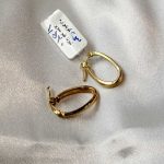 گوشواره بیضی طلا ۱۸ عیار ۱.۵۲۰ گرم – جواهری زمرد